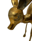 Vintage Mid-Century Modern Brass Fawn Sculpture – Graceful Grazing Deer | Hollywood Regency Animal Figurine |12.75 Inches tall