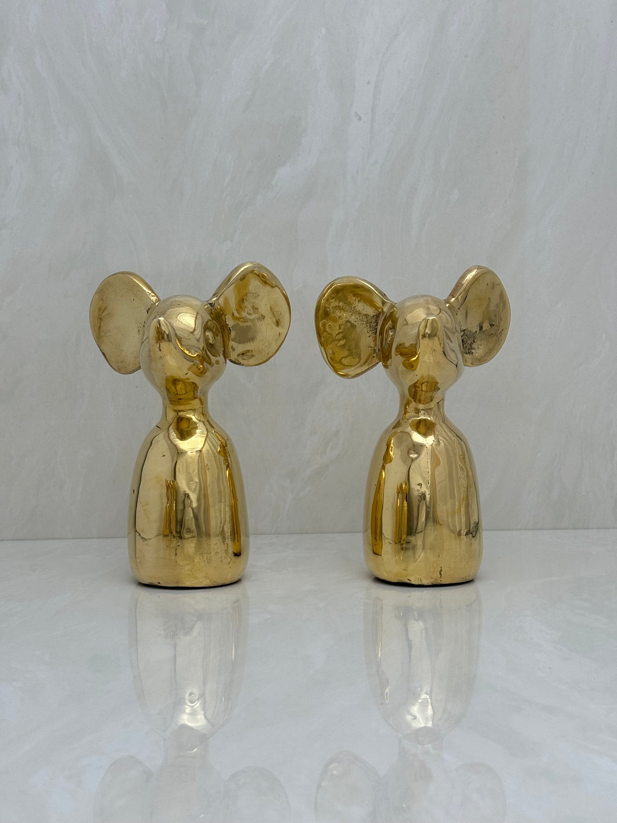 Vintage Brass Mouse-A Pair