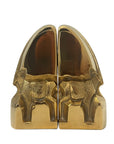 Mid-Century Modern Brass Gazelle Sculptures – Abstract Antelope Bookends