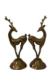 Vintage Brass Reindeer Sculptures – Pair