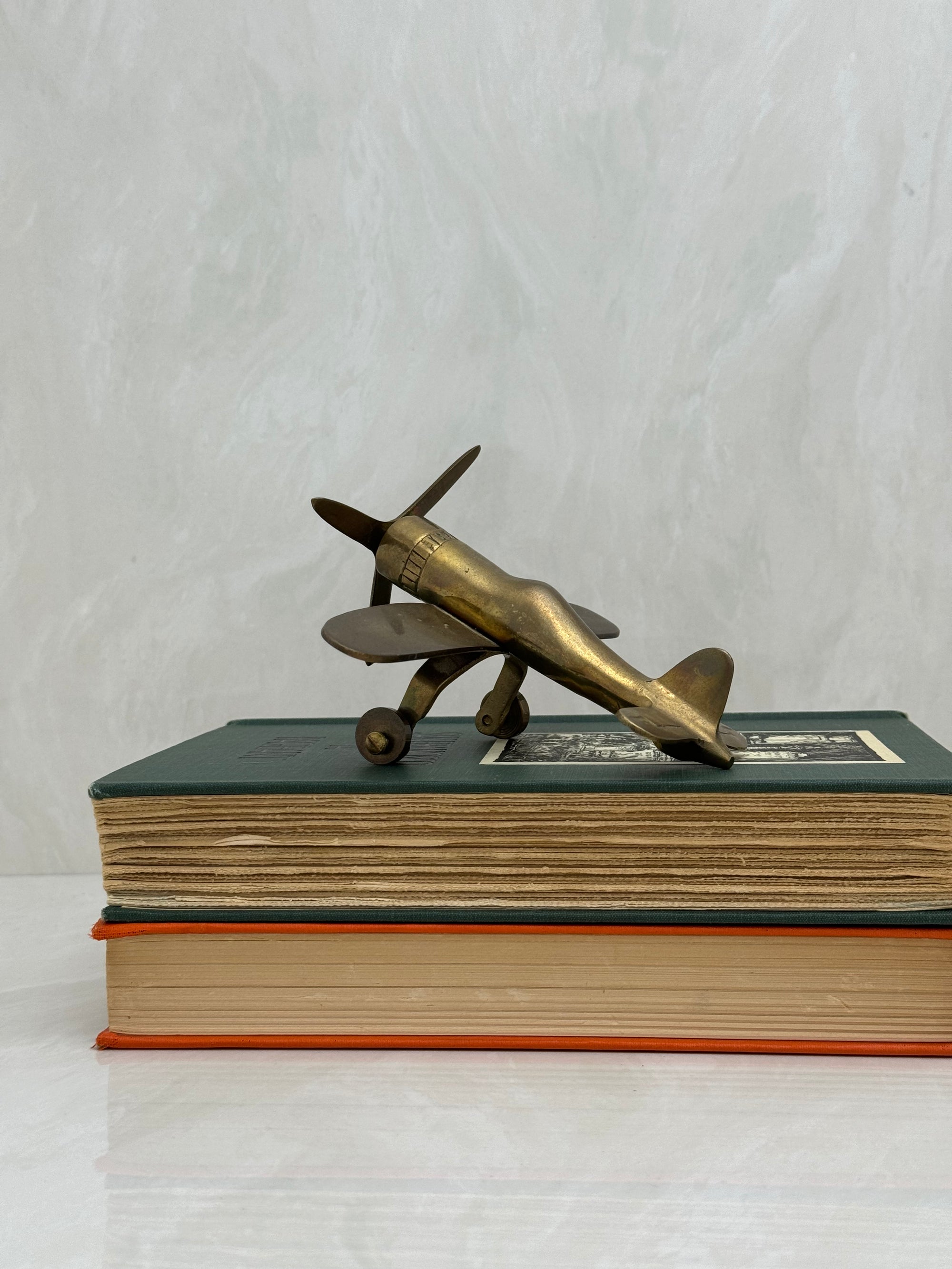 Small Vintage Brass Airplane