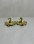 Vintage Small Brass Seahorse Ashtrays-A Pair