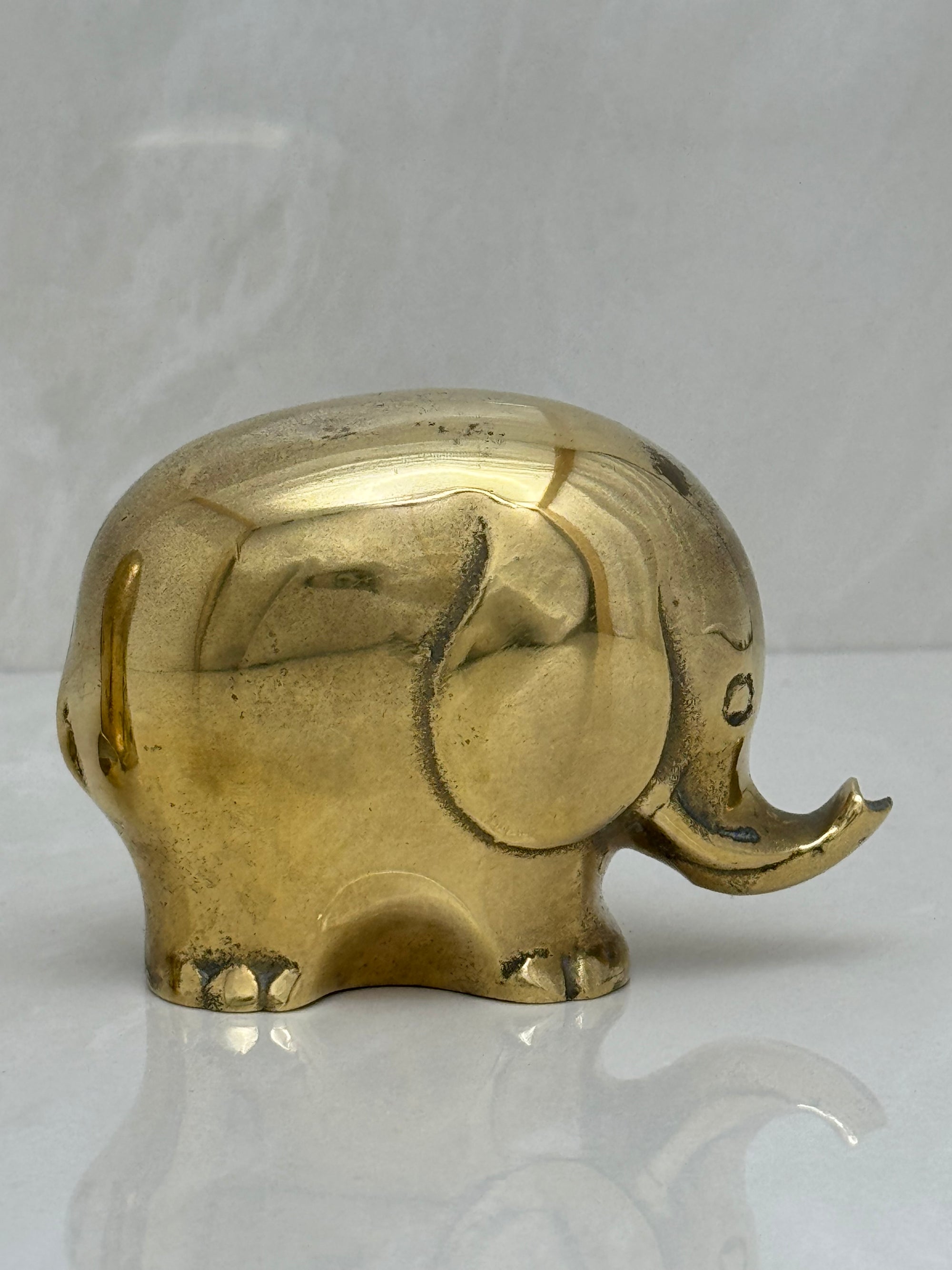 Vintage Brass Elephant Family-A Set of Three