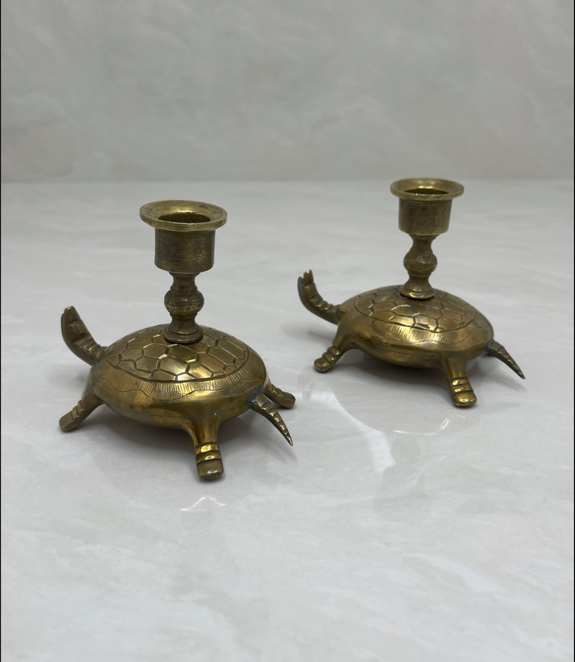Vintage Brass Candlestick Holders-Pair