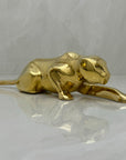 Vintage Brass Crouching Jaguar