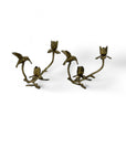 Vintage Brass Hummingbird Candleholders-A Pair