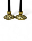 Vintage Brass Candlestick Holders with Crown Motifs - Inspired by Nordisk Malm