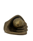 Vintage Brass Baseball Glove and Ball-A Two Piece Set