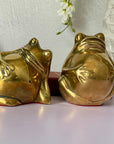 Vintage Brass Big Belly Retro Frogs- A Pair