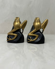 Vintage Bombay Frog on Rock Bookends-A Pair