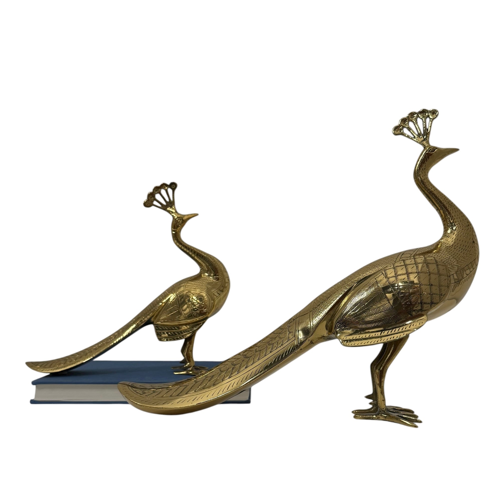 Vintage Brass Peacocks