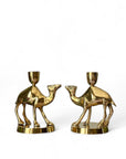 Vintage Brass Camel Candlestick Holders- A Pair