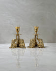 Vintage Brass Elephant Candleholders-A Pair