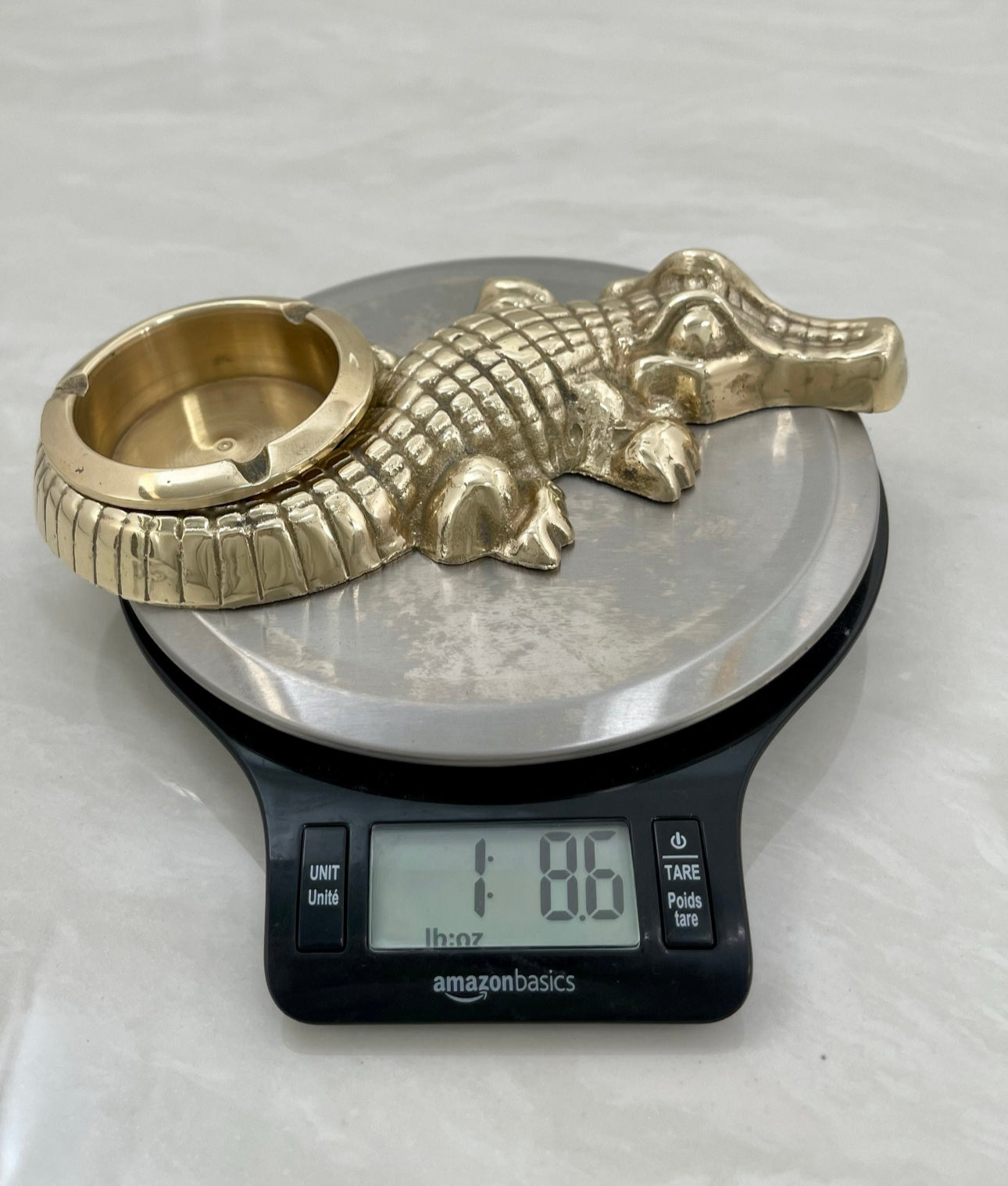 Vintage Brass Alligator Ashtray/Candleholder/Ring Dish