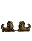 Vintage Brass Fish Candleholders