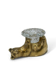 Vintage Brass Bear Candleholder