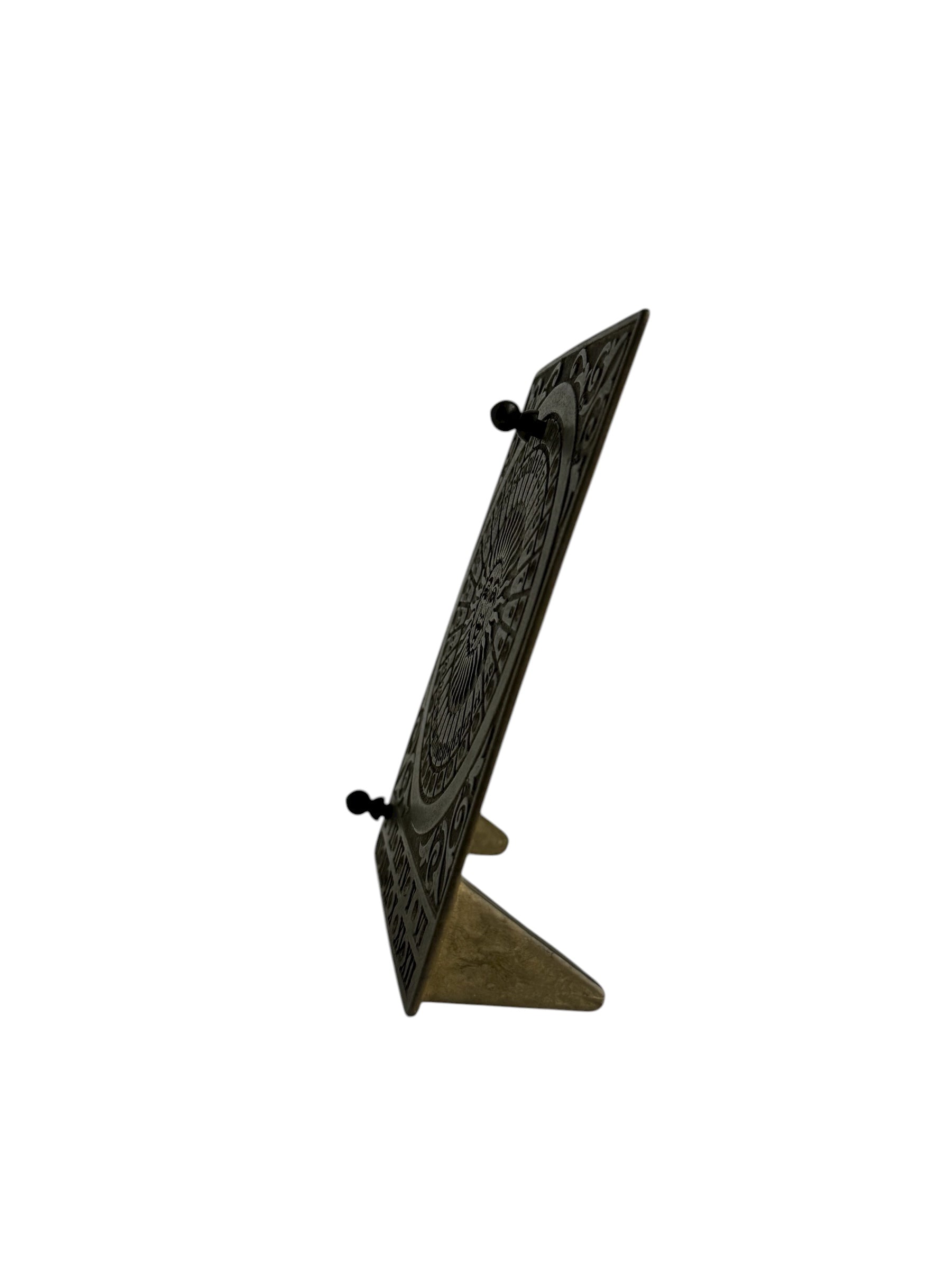 Vintage Brass Sundial Desk Calendar with Pegs