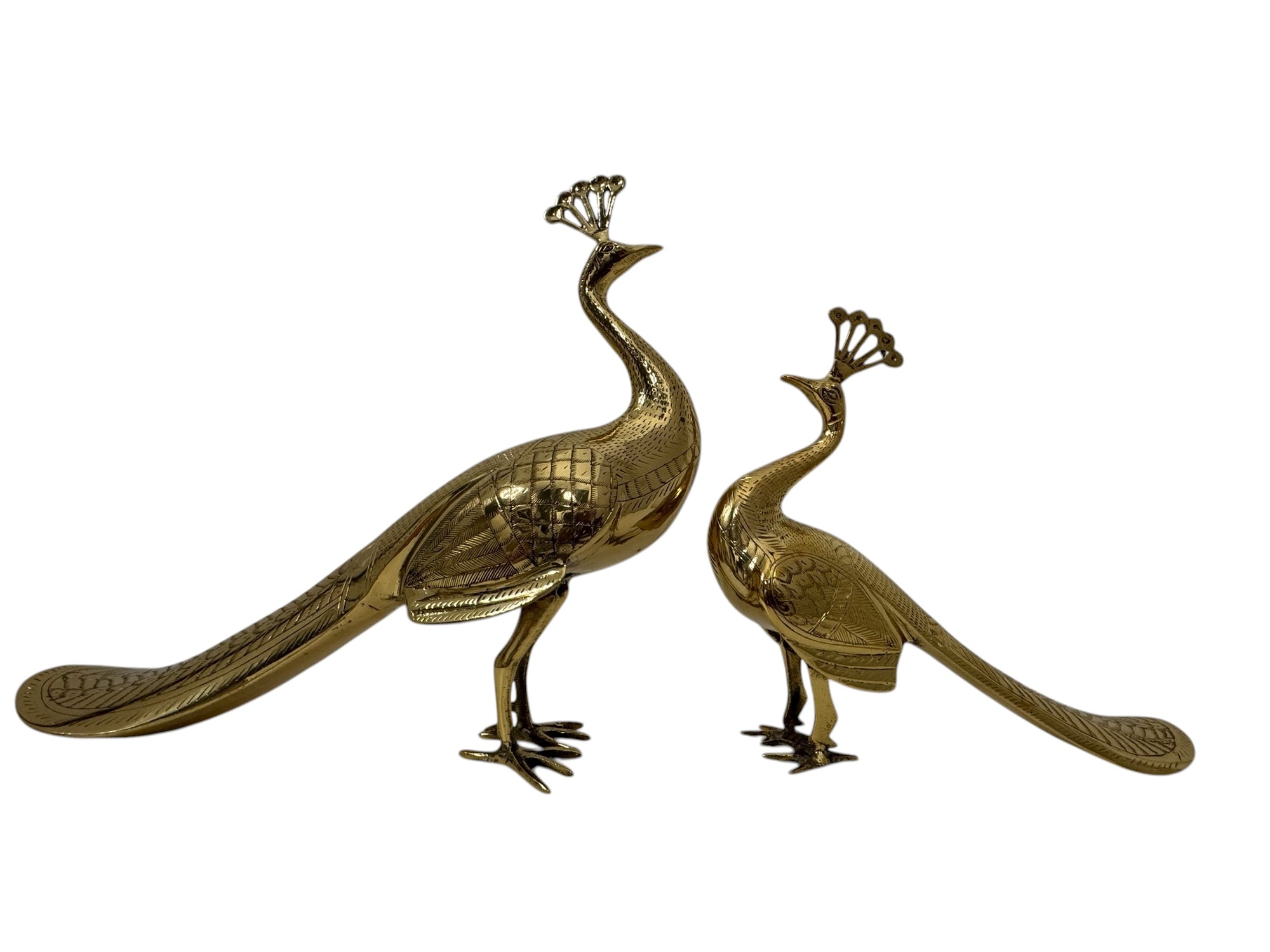 Vintage Brass Peacocks