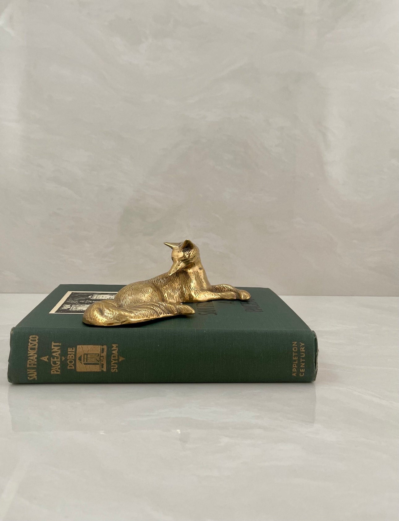 Vintage Brass Stylized Fox Figurine
