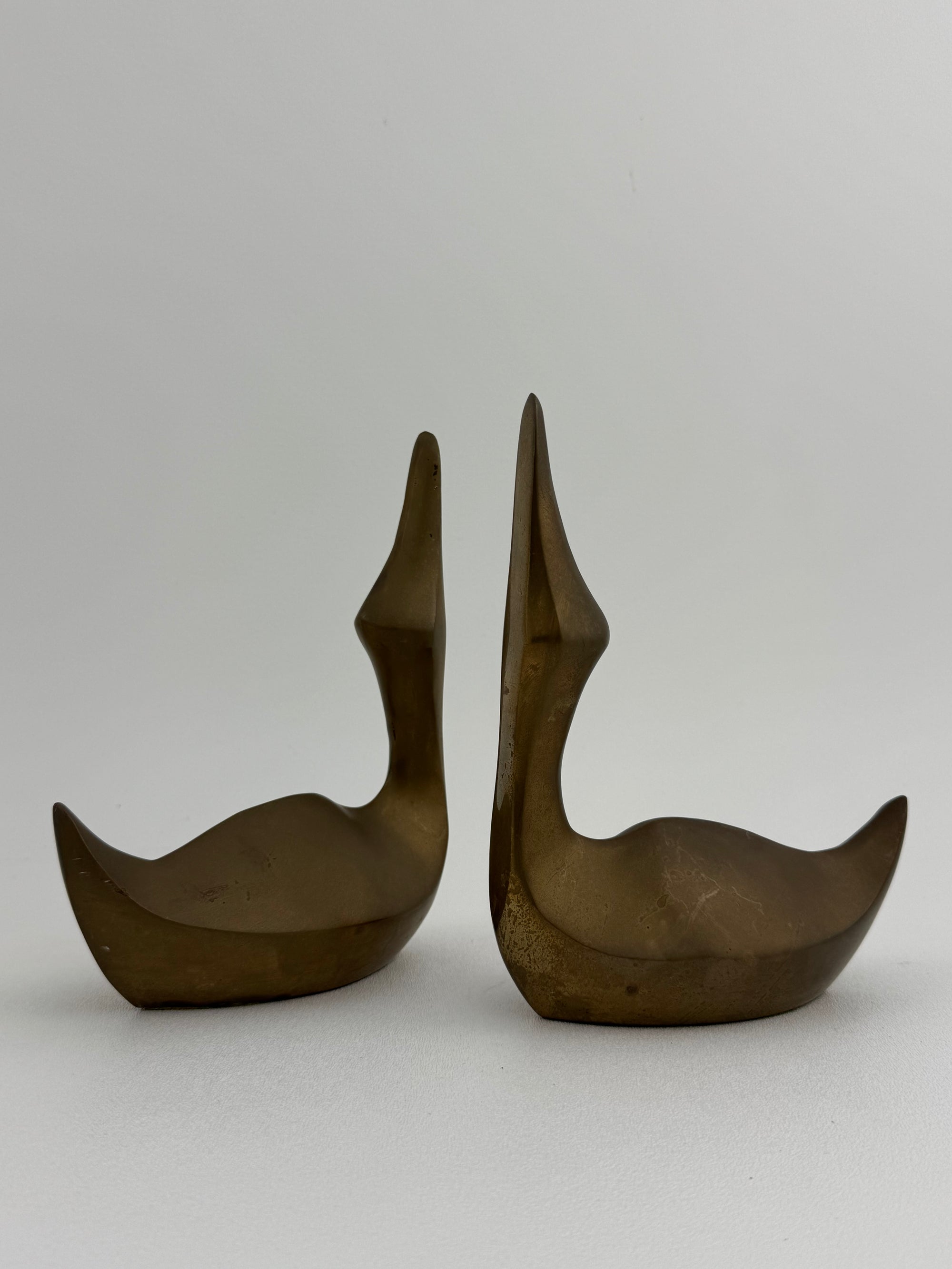 Vintage Brass Geese- A Pair