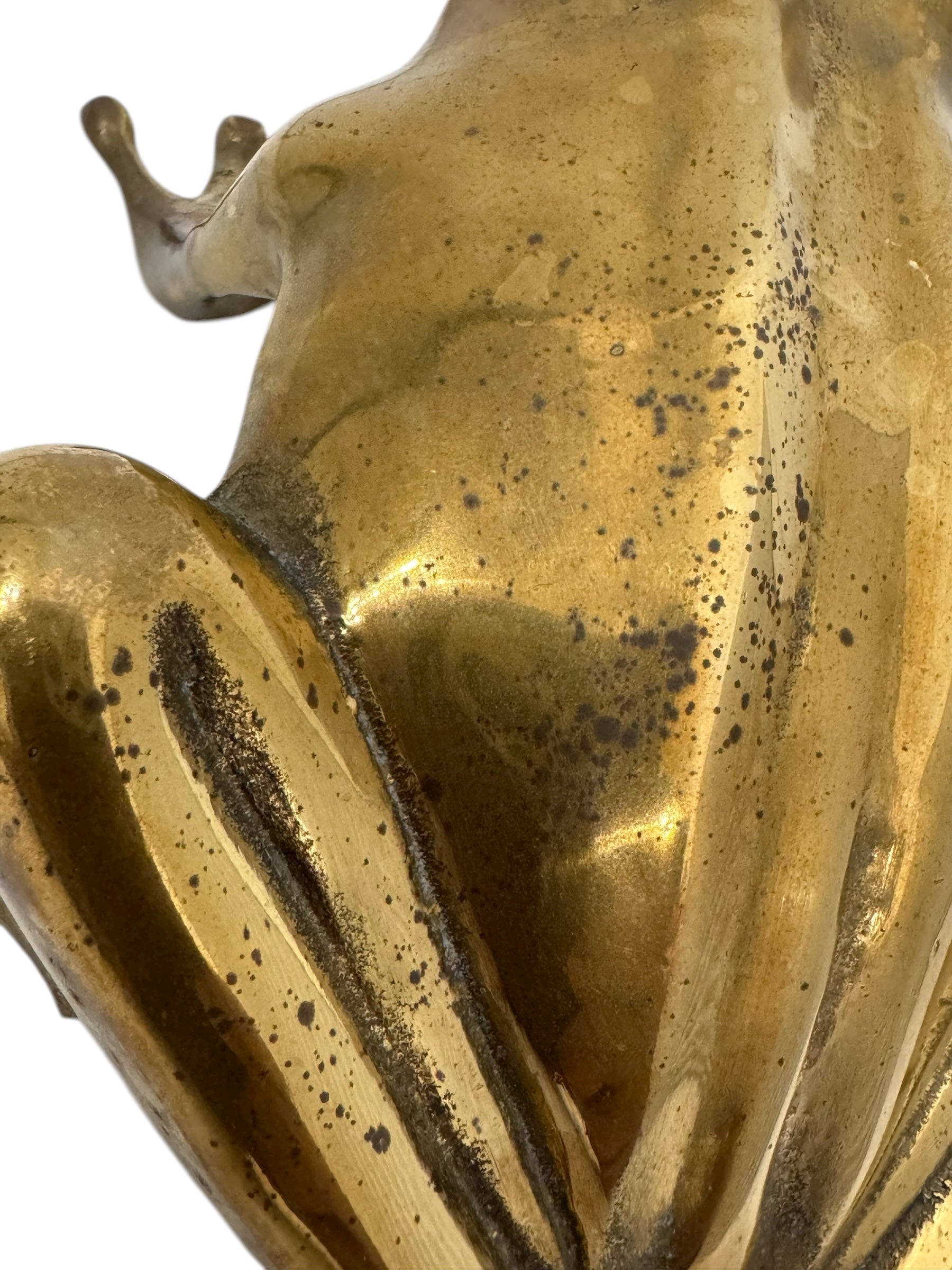 Vintage Brass Frog Figurine – Mid-Century Modern Toad Sculpture | Hollywood Regency Paperweight