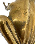 Vintage Brass Frog Figurine – Mid-Century Modern Toad Sculpture | Hollywood Regency Paperweight