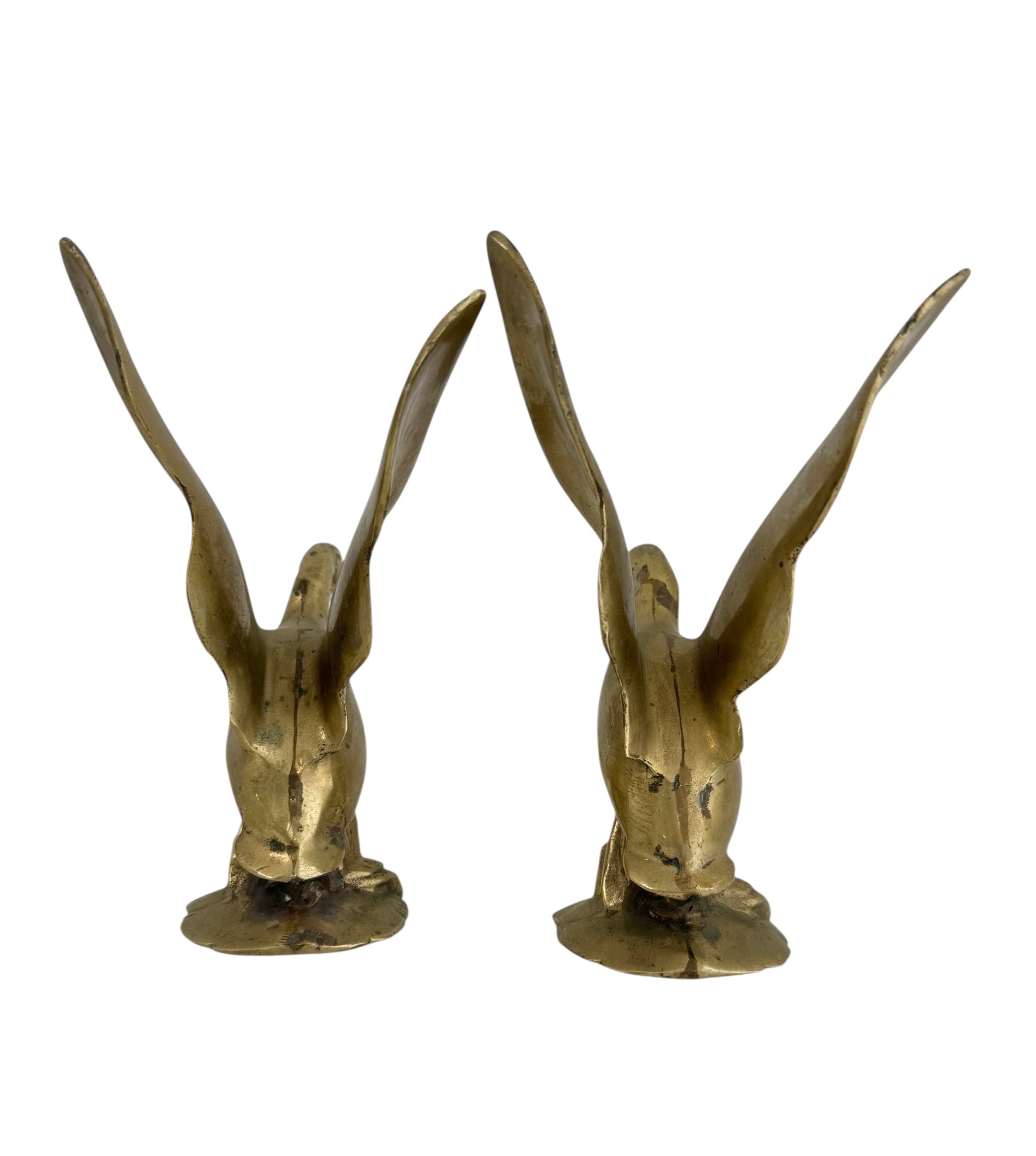 Vintage Brass Wings Up Bird Pair
