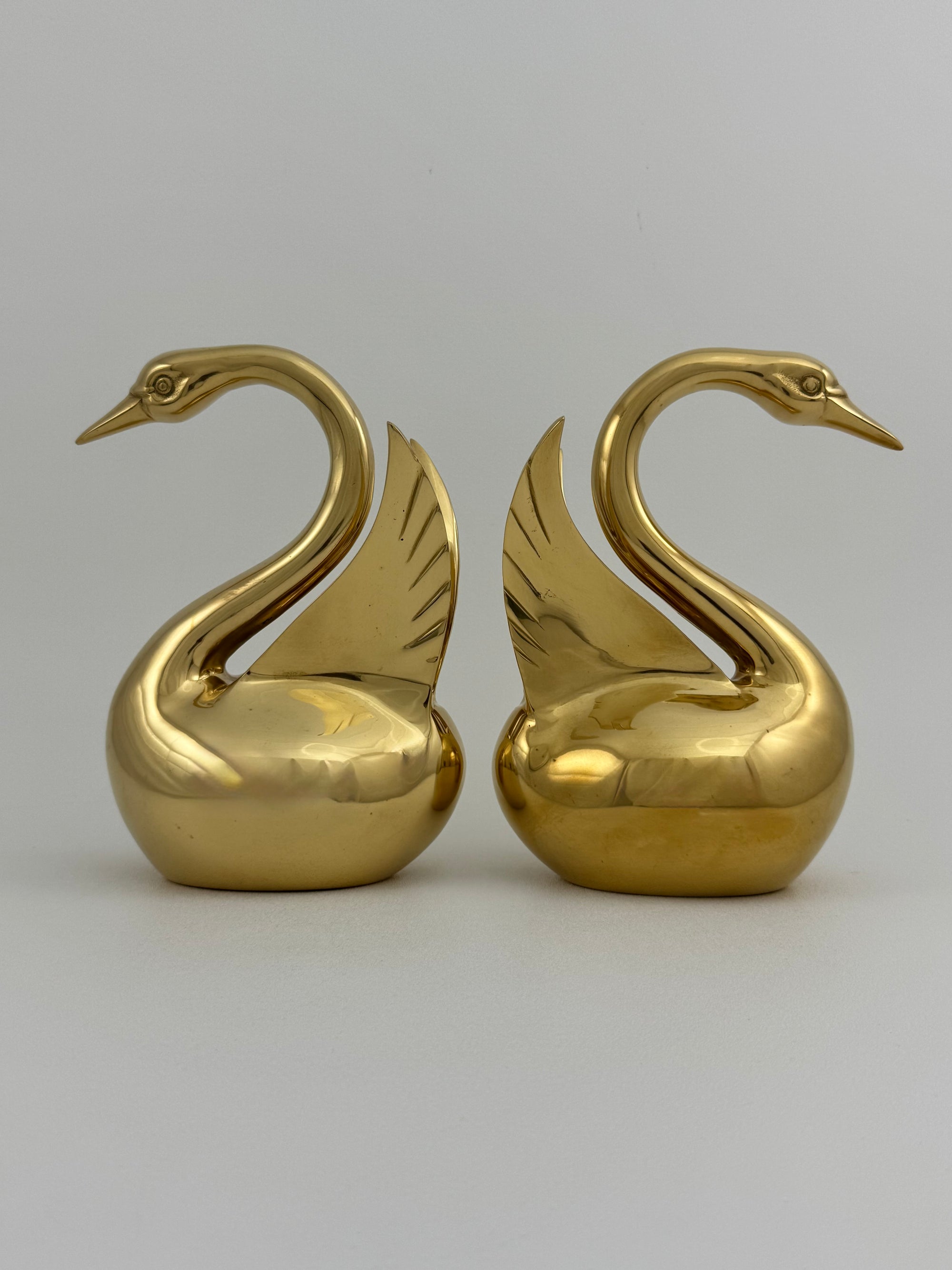 Vintage Brass Angel Wings Love Swans-A Pair by Dolbi Cashier