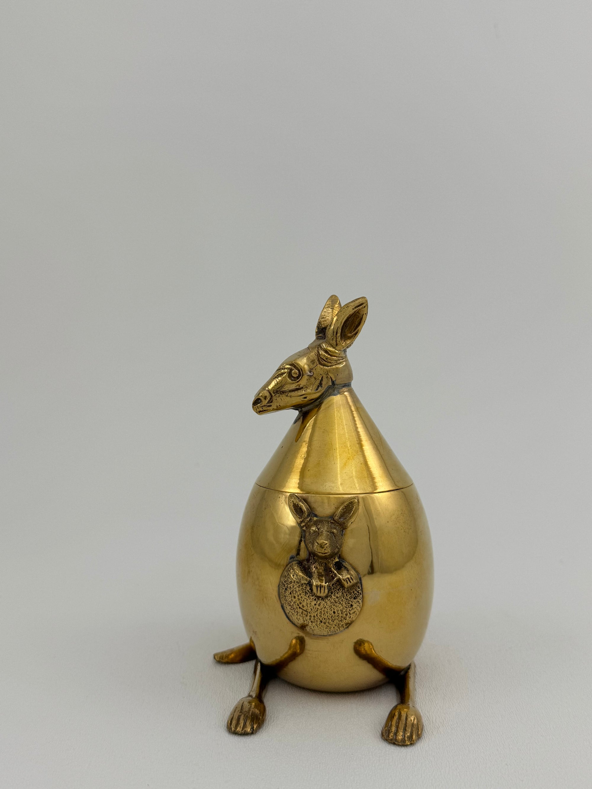 Vintage Brass Kangaroo Trinket Box