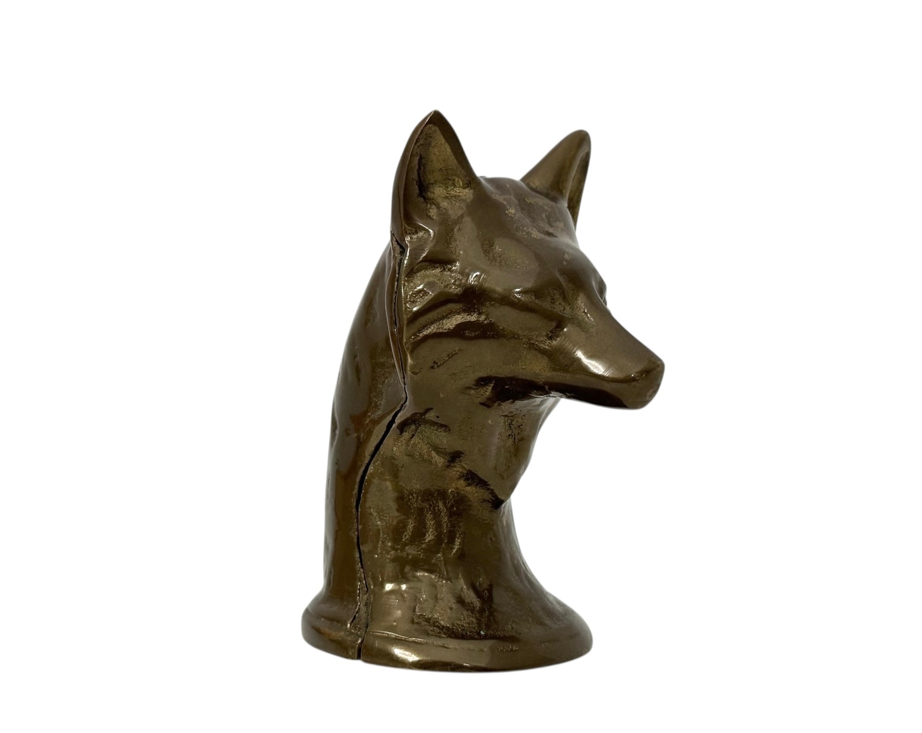 Vintage Brass Wolf Coin/Wish Bank