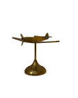 Vintage Brass Airplane on Stand | Mid-Century Aviator Sculpture