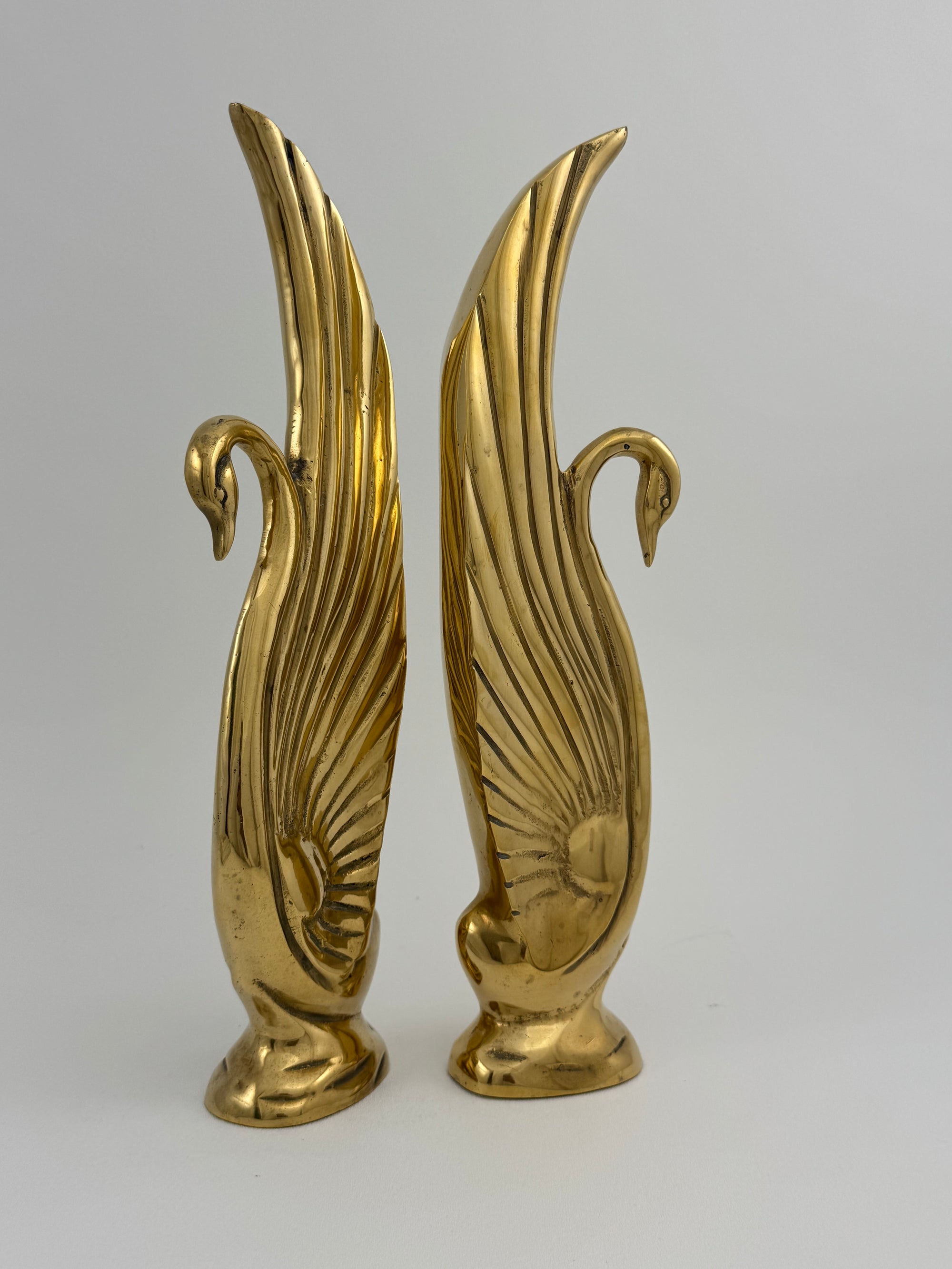 Vintage Brass Swans-A Pair