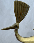 Vintage Brass Peacocks on Marble Bases- A Pair by Rosenthal Netter