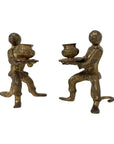 Vintage Brass Monkey Candleholders – Taper Holders, Pair