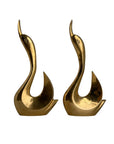 Vintage Modernist Brass Swan Pair – Sculptural Mid-Century Elegance