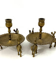 Pair of Vintage Brass Camel Candlestick Holders — Middle Eastern Bohemian Elegance