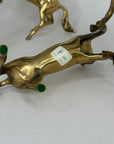 Pair of Horse Brass Stands with Crystal Candleholders Inserts