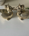 Vintage Brass Mother Goose and Papa Goose