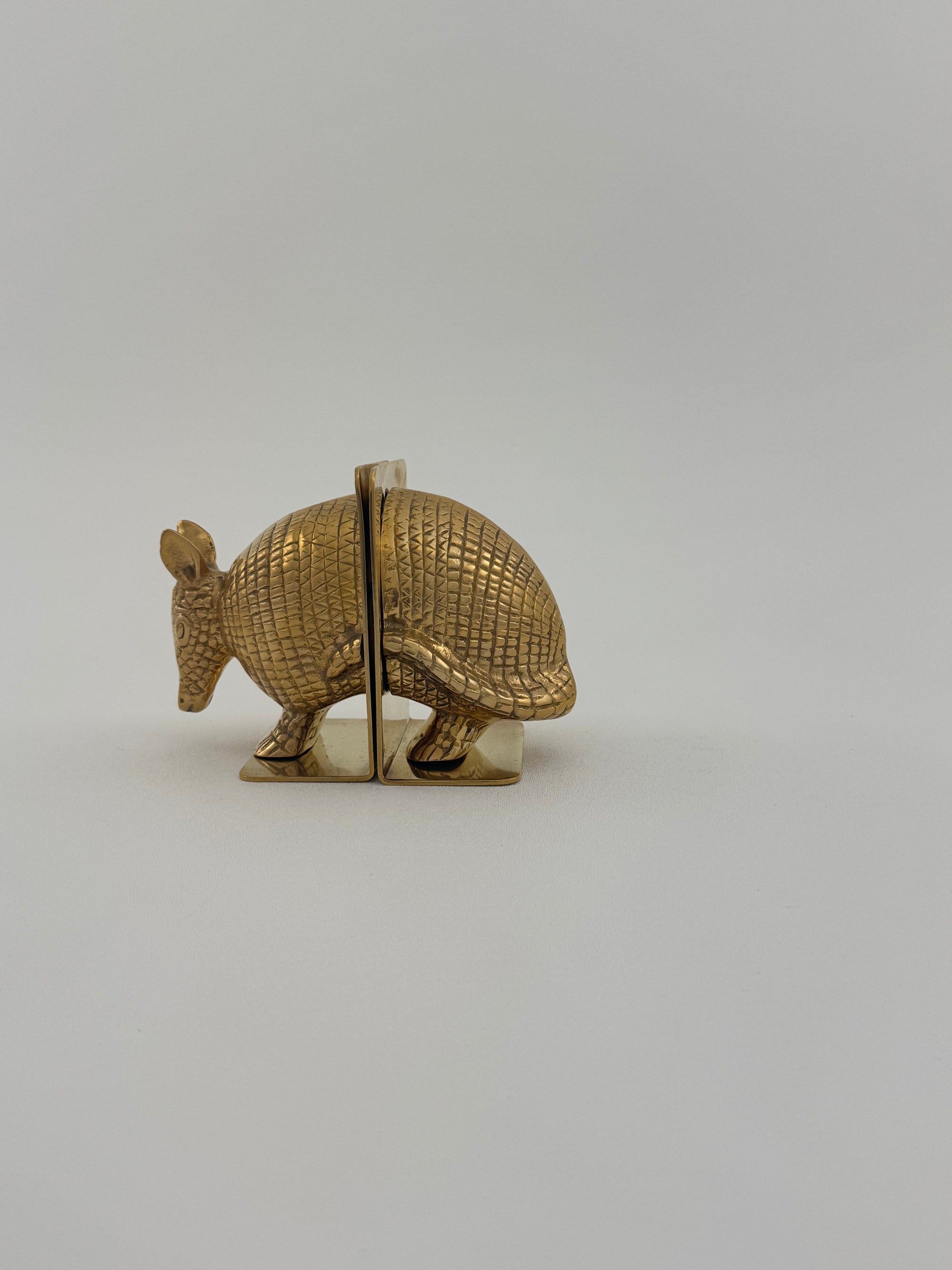 Vintage Brass Armadillo Bookends-A Pair