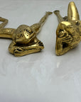 Long Legged Brass Frogs-A Pair