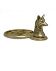 Vintage Brass Fox Head Dresser Tray