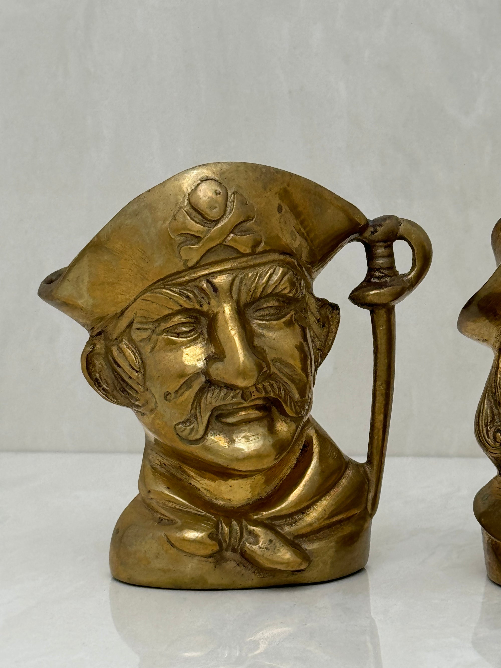 Small Vintage Brass Pirate Cups - A Pair