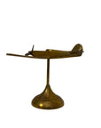 Vintage Brass Airplane on Stand | Mid-Century Aviator Sculpture