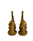 Vintage Brass Sitting Elephant Pair