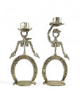 Gunslinger Brothers' Brass Candlestick Holders- A Pair