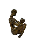 Vintage Brass Mother and Child Sculpture – Mid-Century Modern Family Figurine