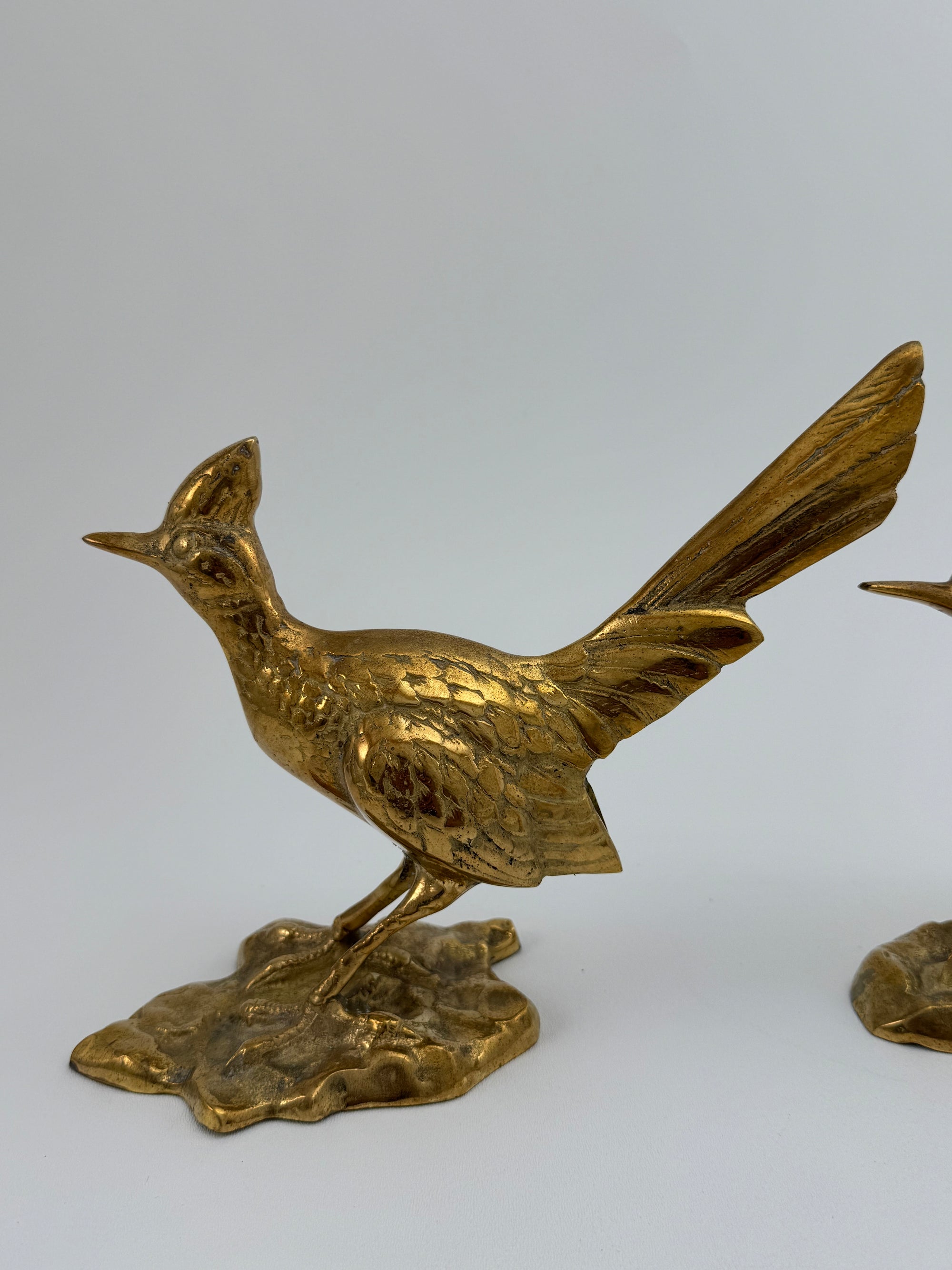 Vintage Brass Roadrunner Pair – Sculptural Mid-Century Collectibles
