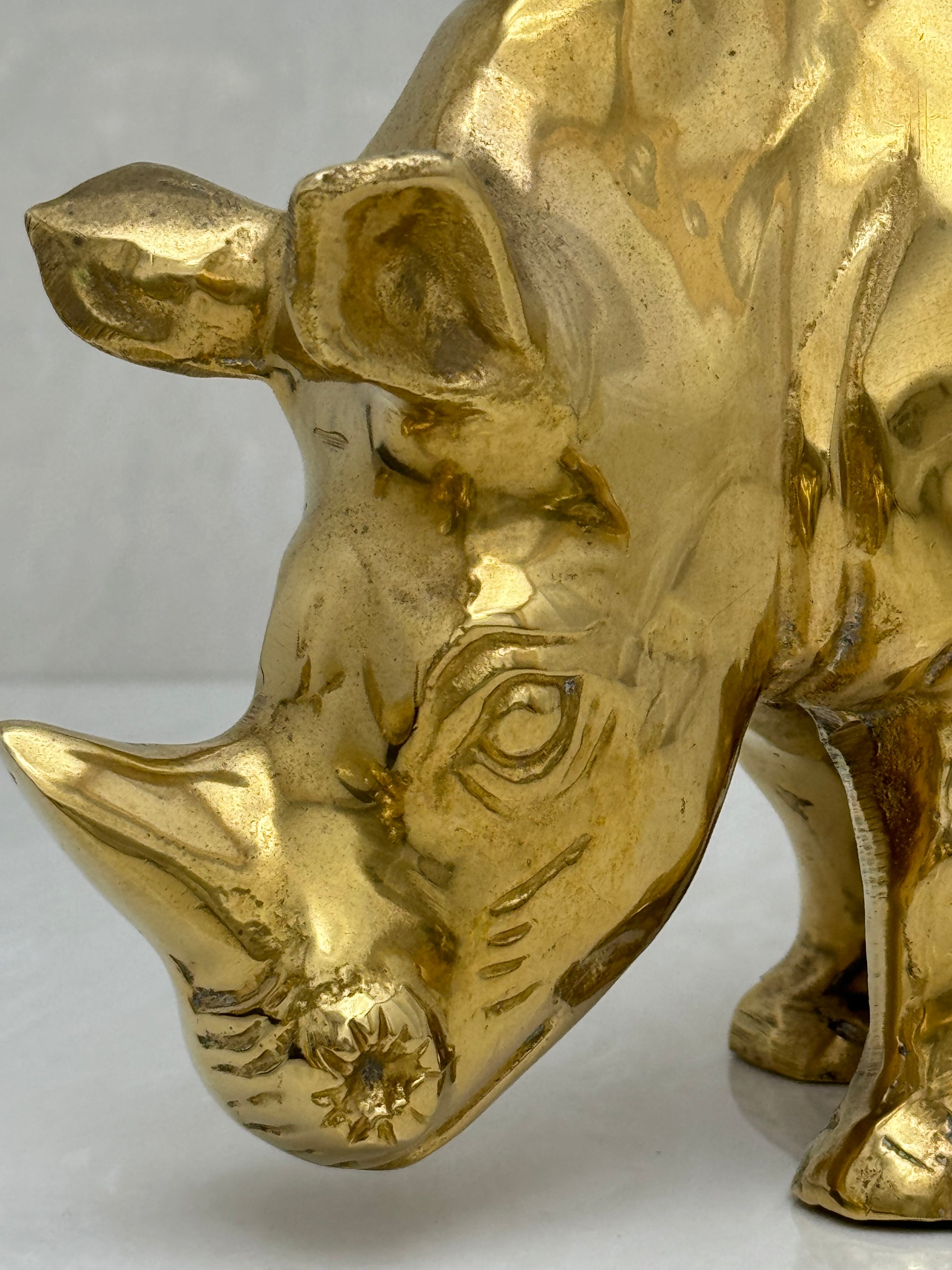 Vintage Brass Rhino