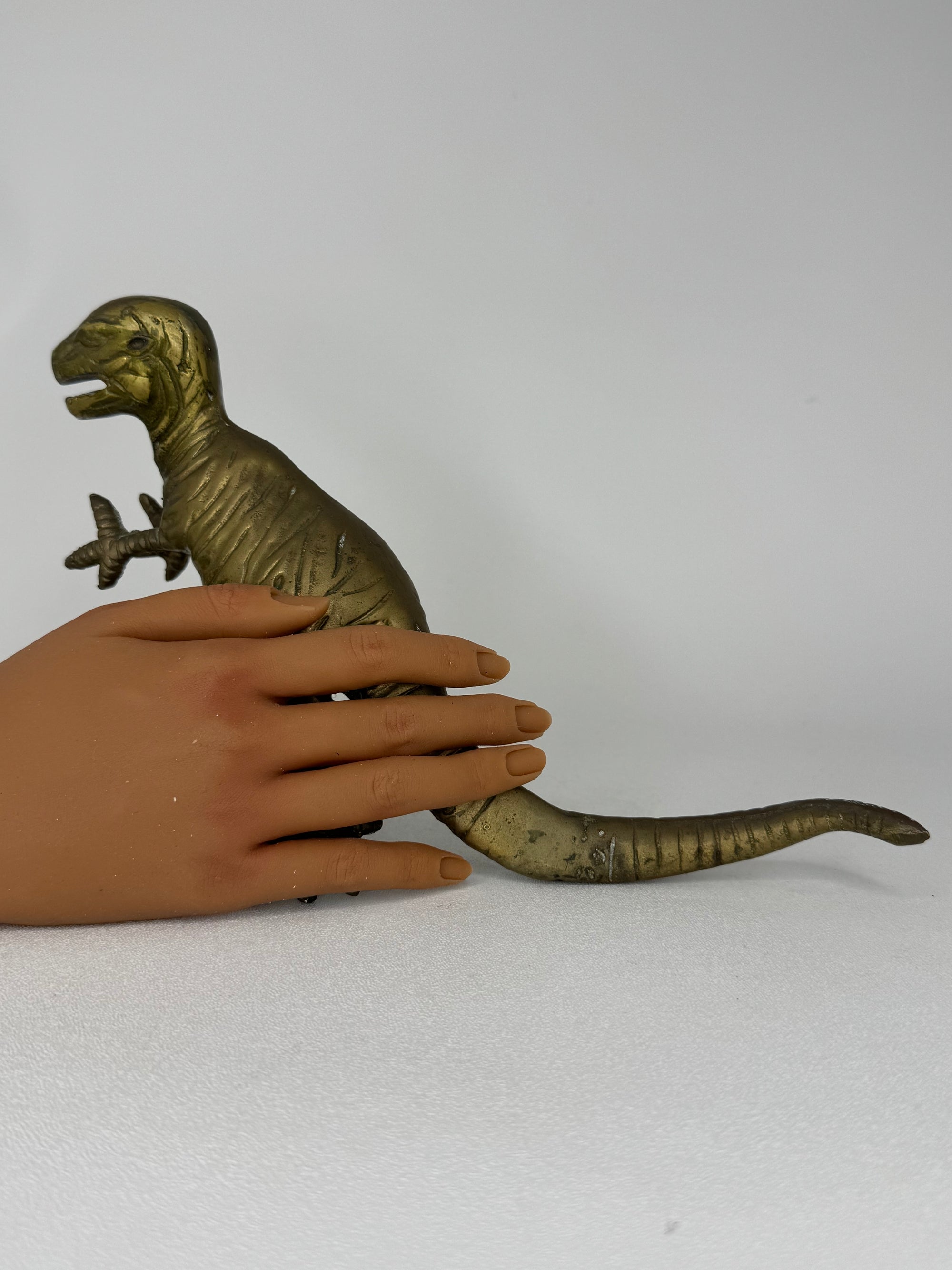 Vintage Brass Dinosaur Figurine / T-Rex Style Sculpture