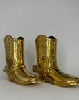 Vintage Brass Cowboy Boots
